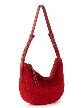 NWT $139 The Sak Tess Shoulder Bag, Scarlett Red Suede